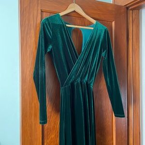 Emerald velvet dress
